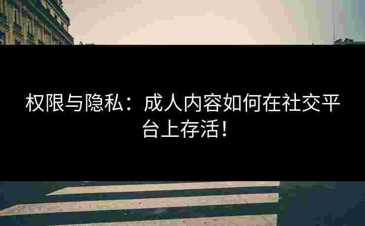 权限与隐私：成人内容如何在社交平台上存活！
